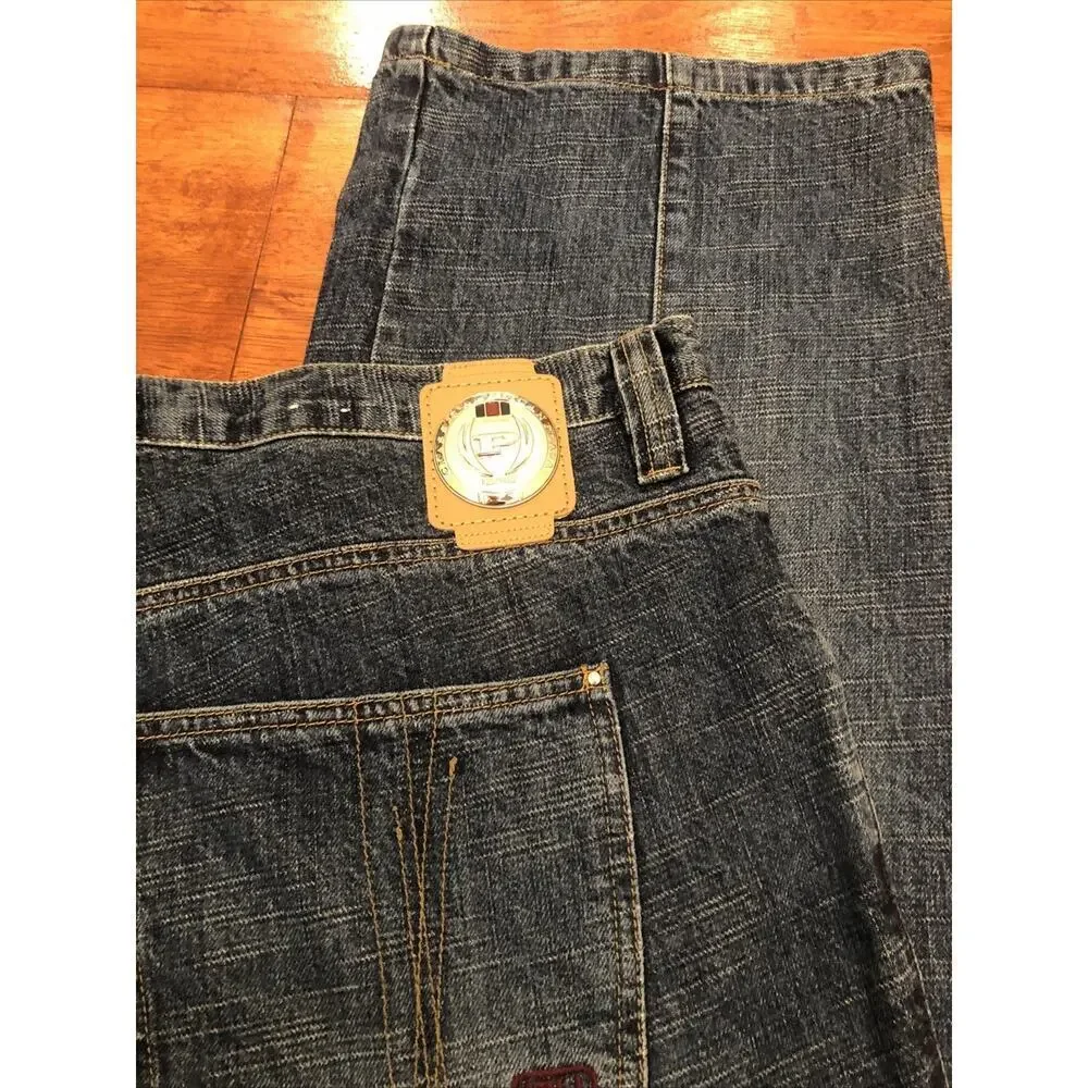Vtg Phat Farm Jeans Men 40x33 Y2K Baggy Skater Hip Hop Blue Denim Hong Kong